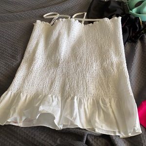 White Anthropologie top.